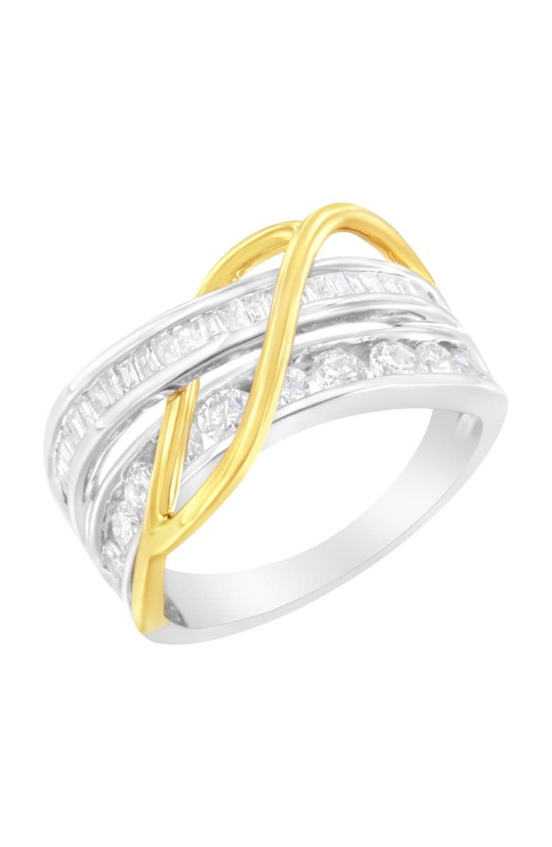 Haus of Brilliance 10K White and Yellow Gold 1 1/10 cttw Diamond Bypass Band Ring, Alternate, color, Yellow Gold