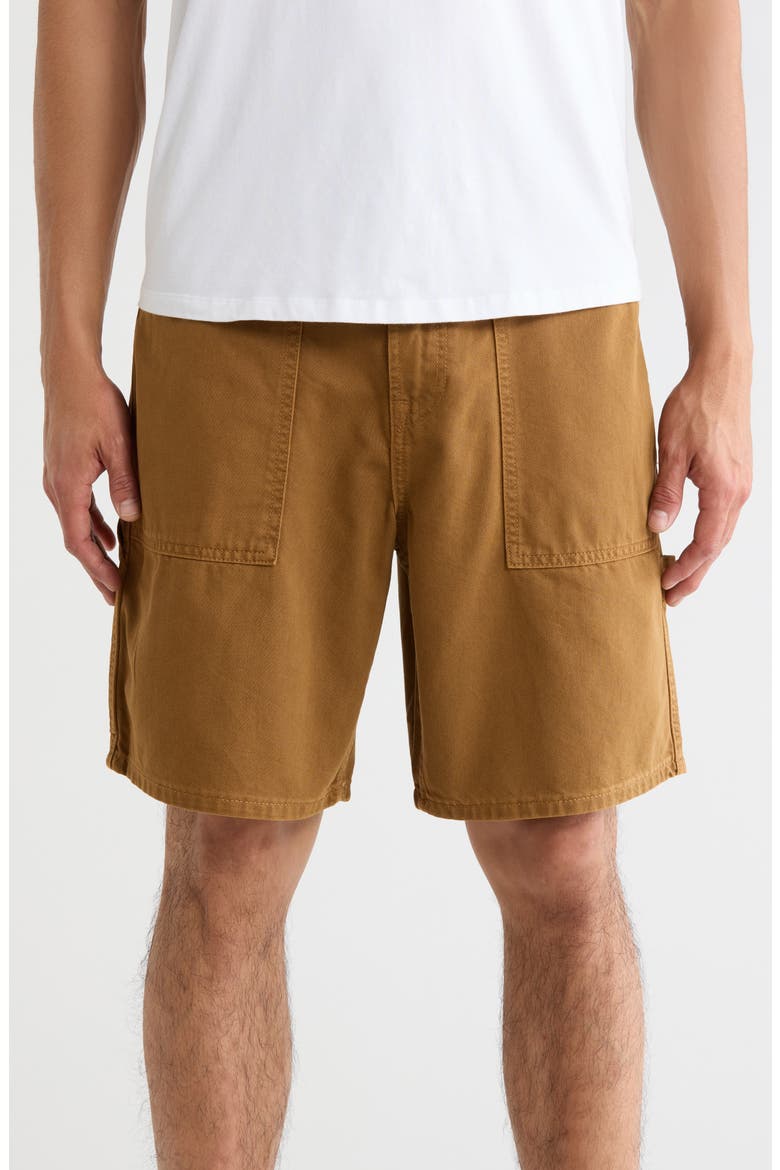 Loose Carpenter Denim Shorts, Main, color, FAWN