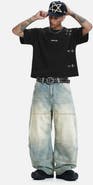AELFRIC EDEN Washed Panel Baggy Barrel Jeans