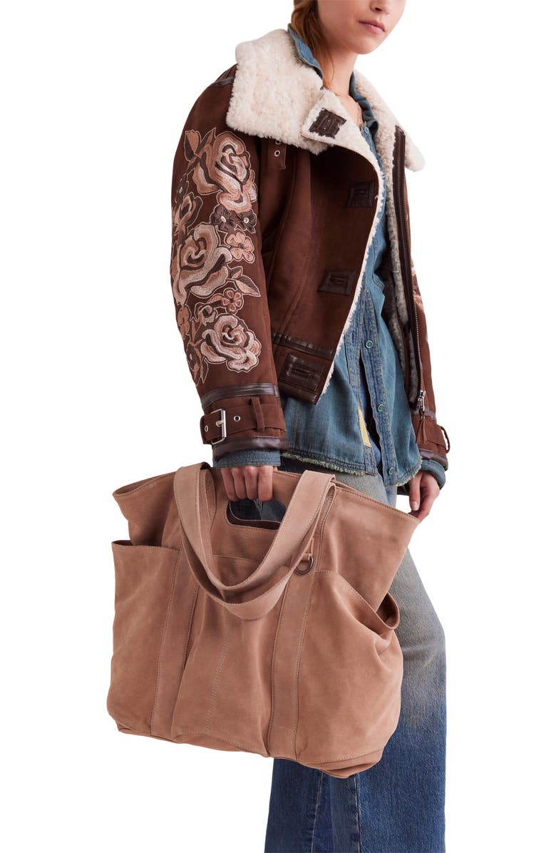 Free People Caravan Suede Tote, Alternate, color,