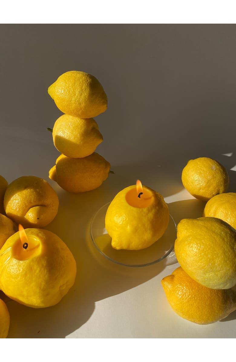 Scandles Large Lemon Candle, Alternate, color, Lemon