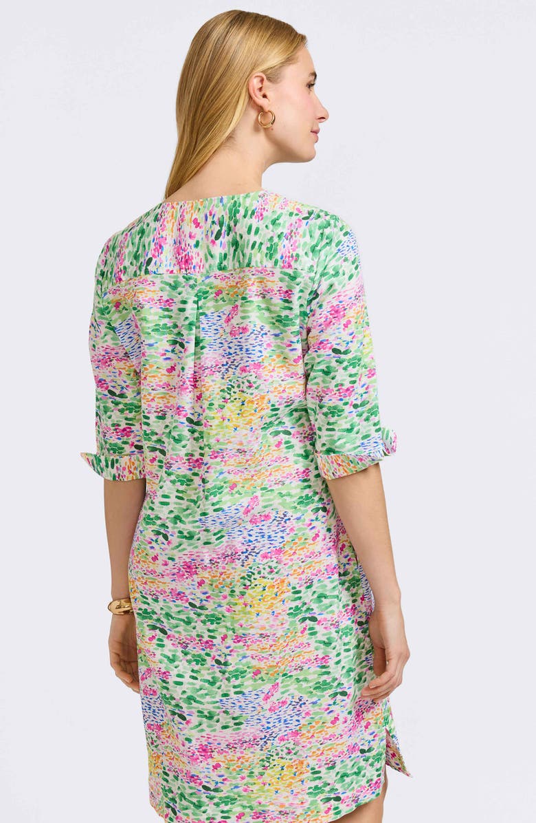 Foxcroft Vena Floral Print Linen Blend Dress, Alternate, color, Multi