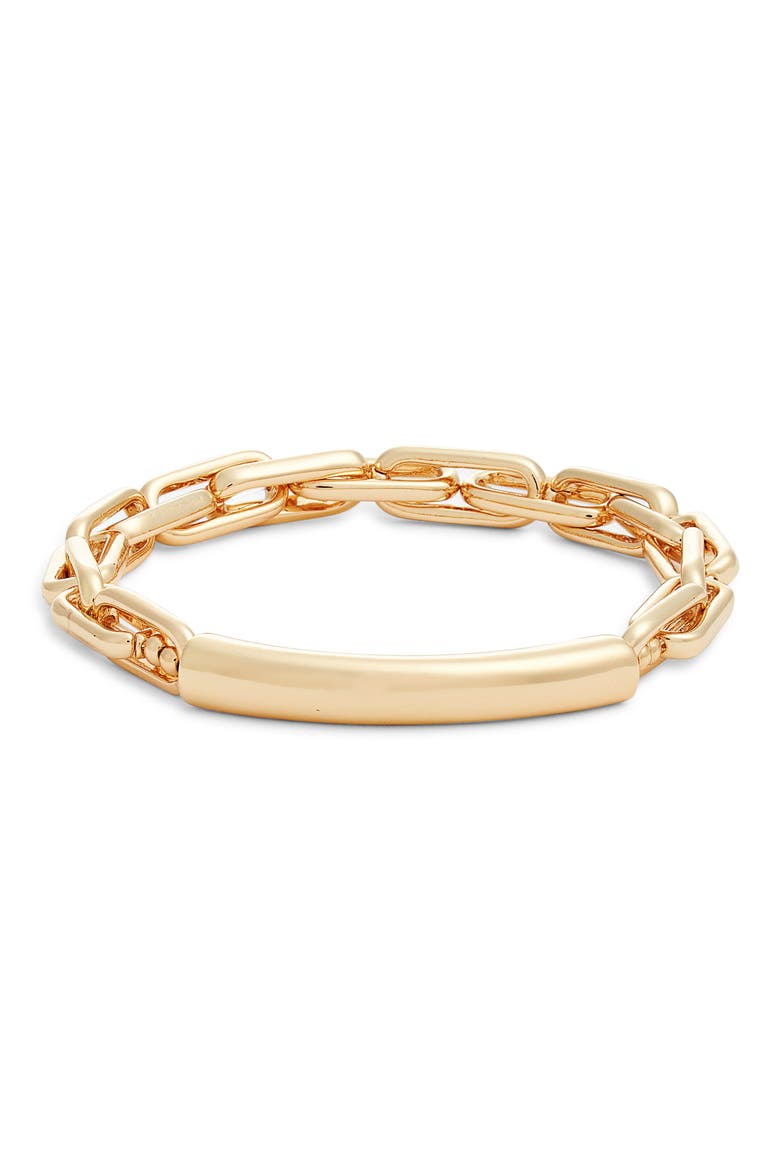 Hammered Tube Stretch Bracelet, Main, color, GOLD