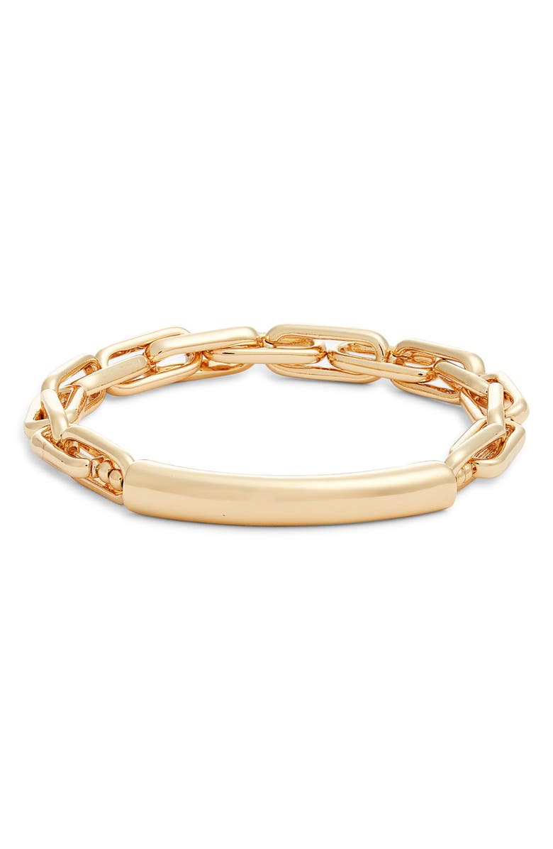 Nordstrom Hammered Tube Stretch Bracelet, Main, color, Gold