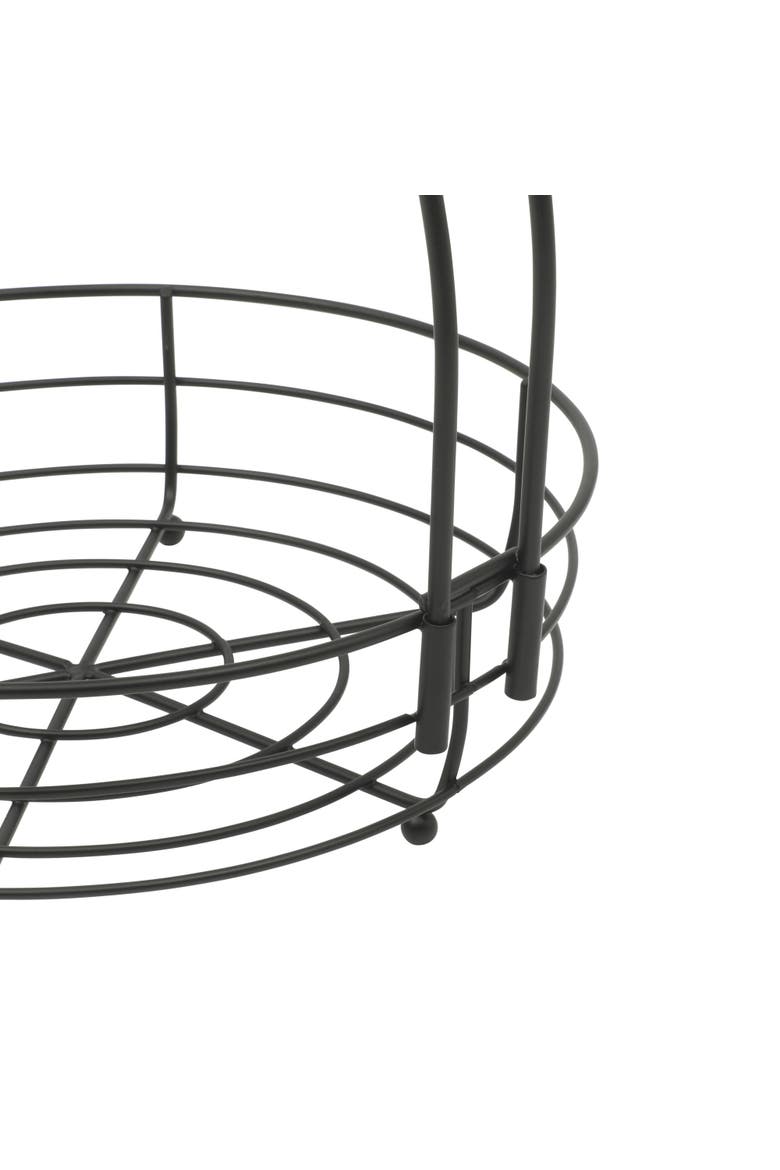 Harvest Season Two-Tier Metal Fruit Basket with Banana Hanger, Alternate, color, Black - 2 Tier