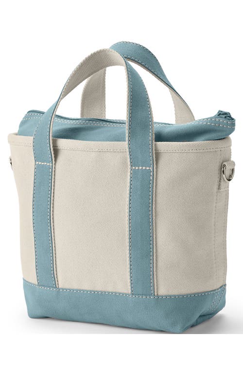 Lands' End Zip Top Canvas Tote Bag In Blue