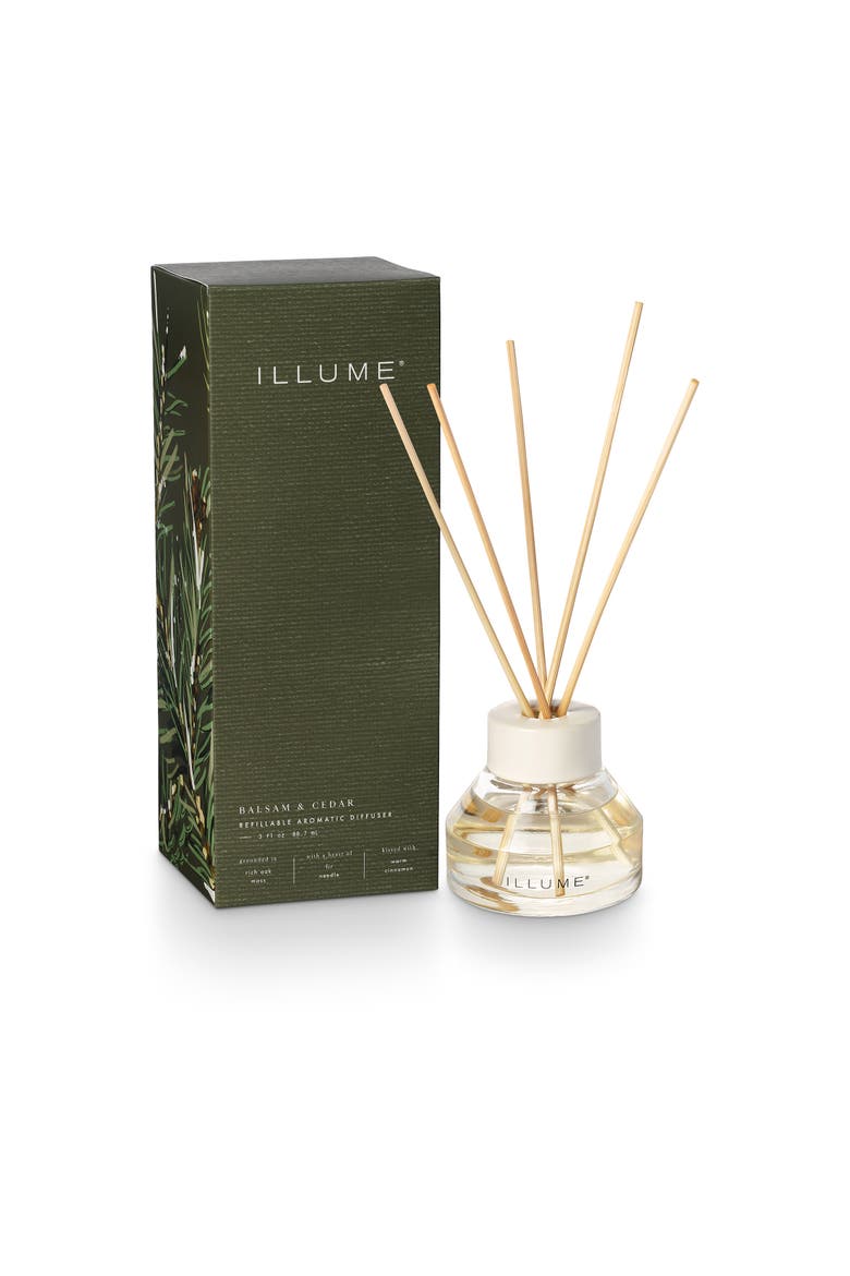 Refillable Aromatic Diffuser, Balsam & Cedar, Main, color, Green