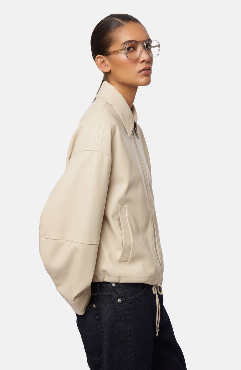 Apparis Ada Faux Leather Bomber Jacket, Alternate, color, Latte