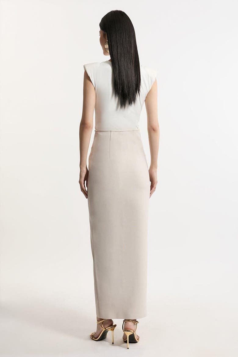 Figure Form Zip Maxi Skirt, Alternate, color, Stone