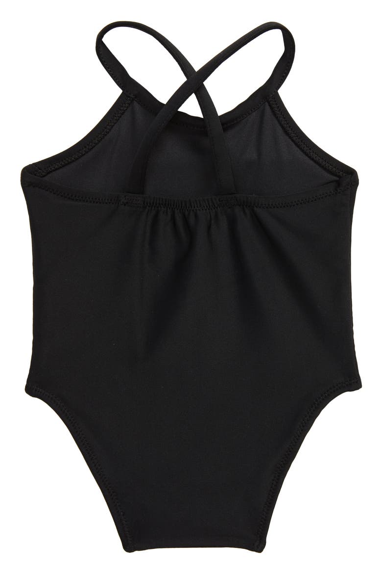 Crina Logo One-Piece Swimsuit, Alternate, color, BLACK