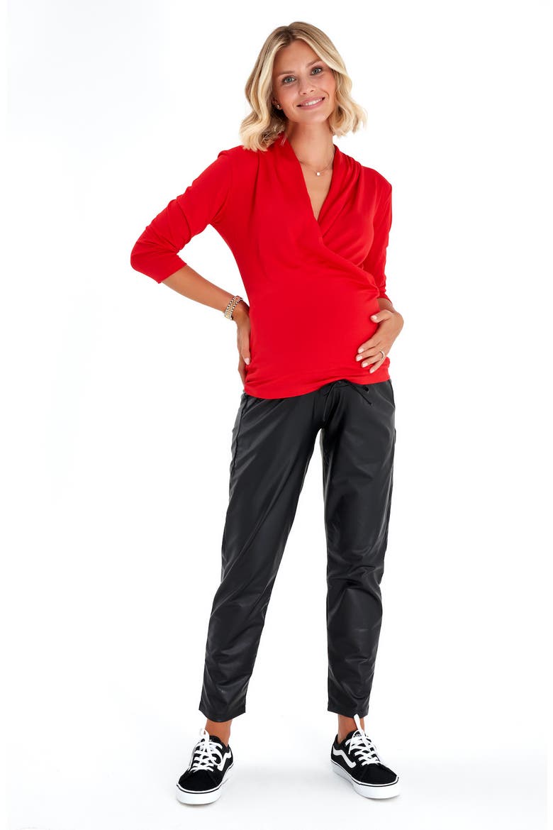 Pure Maternity/Nursing Top, Alternate, color, RED