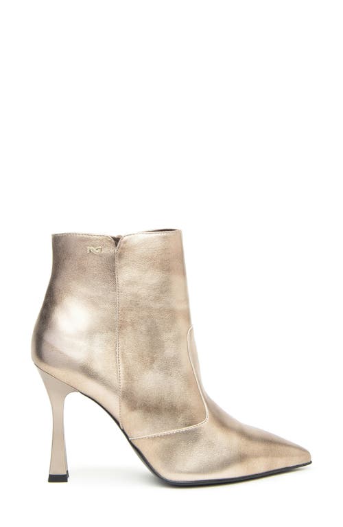 Nerogiardini Pointed Toe Ankle Bootie In Gold
