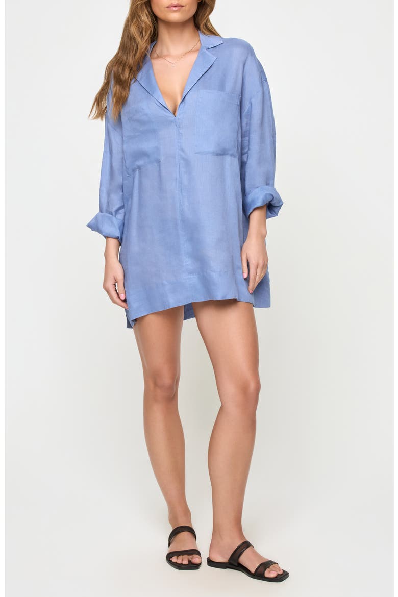Oasis Linen Cover-Up Tunic, Main, color, CHAMBRAY