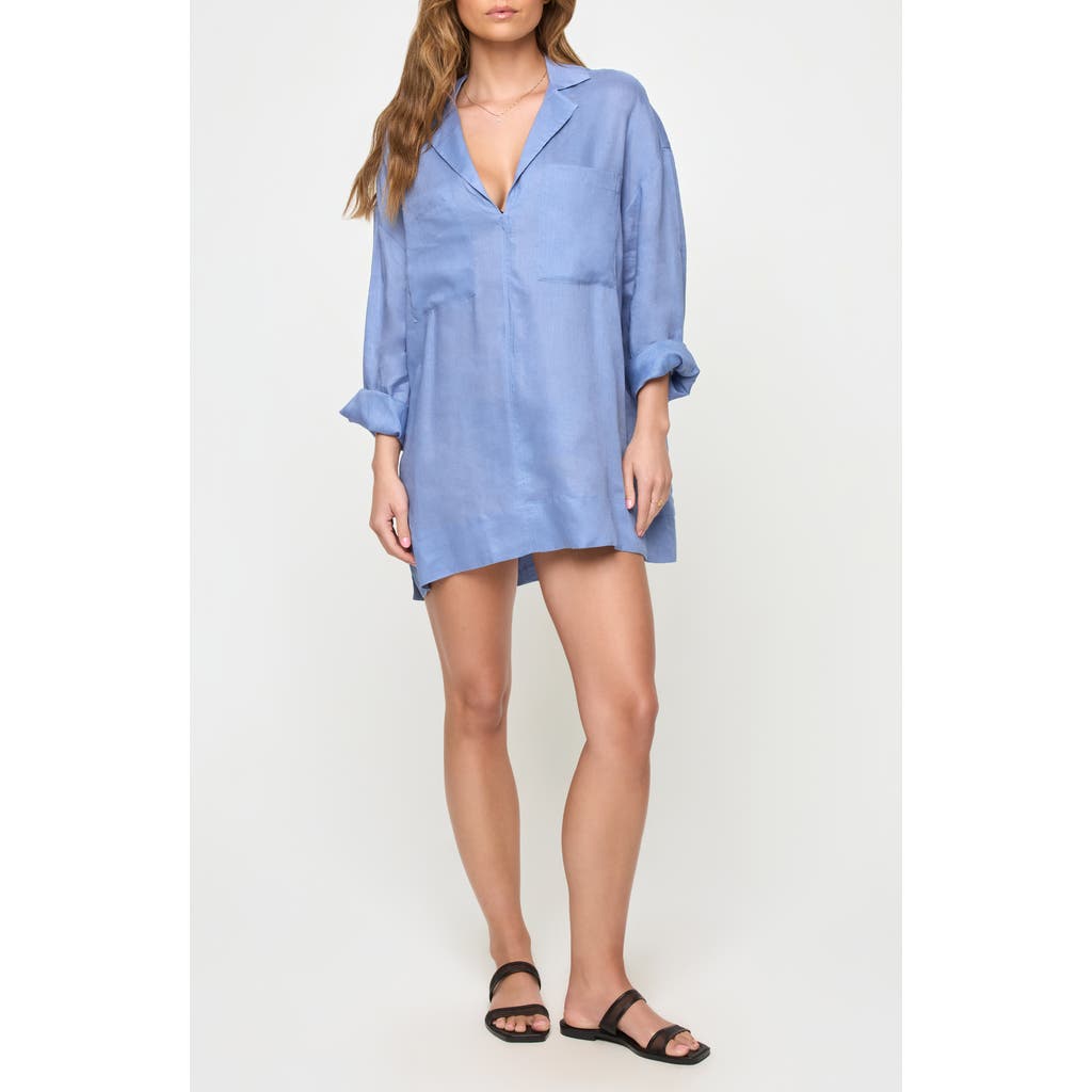 L*space Lspace Oasis Linen Cover-up Tunic In Blue