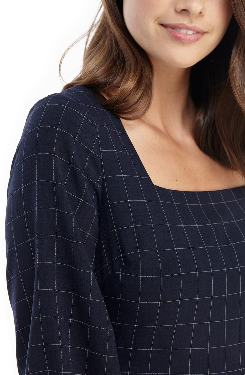 Gal Meets Glam Collection Brynn Square Neck A-Line Dress, Alternate, color, 