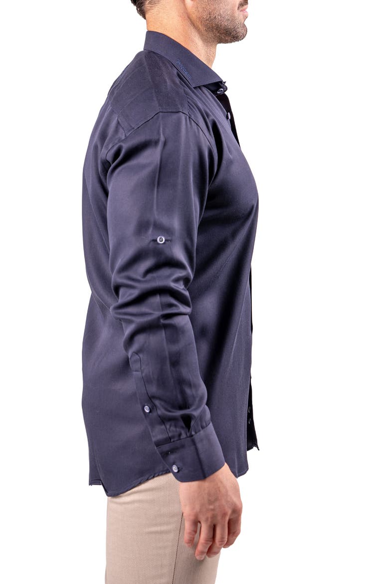 Berlin Resistance Cotton Button-Up Shirt, Alternate, color, BLUE