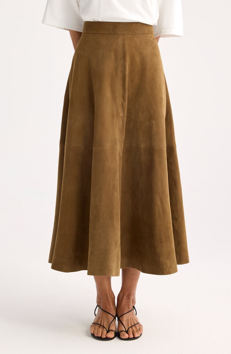 Róhe Suede A-Line Skirt, Main, color,