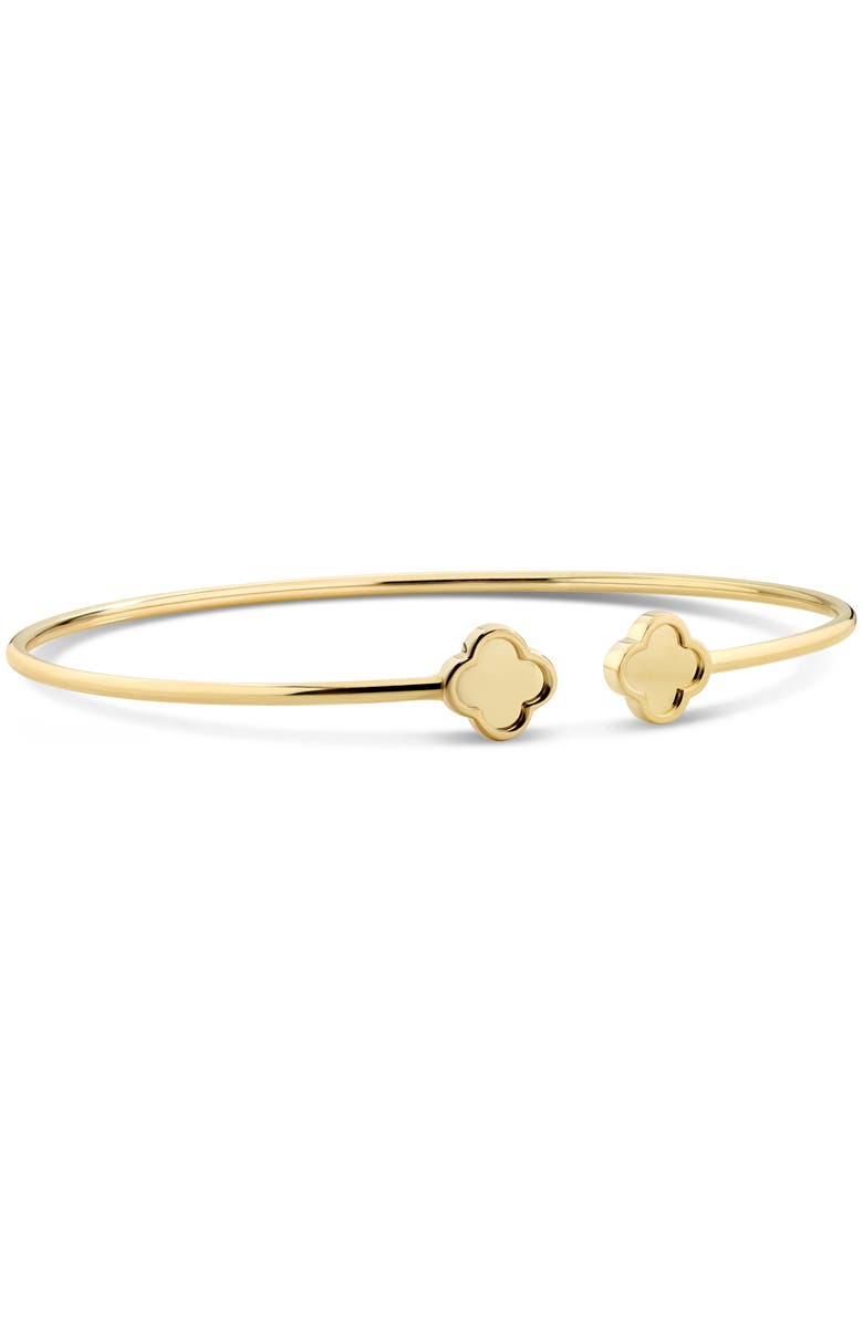 DEVATA Double Clover Bangle Bracelet in 14K Gold, Main, color, Yellow Gold