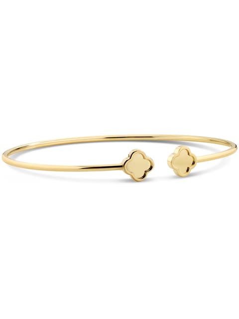 Double Clover Bangle Bracelet in 14K Gold