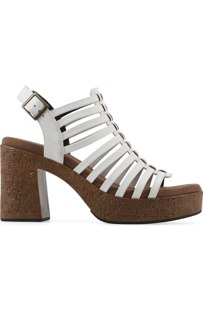 White Mountain Footwear Barbea Platform Sandal, Alternate, color, White/ Smooth