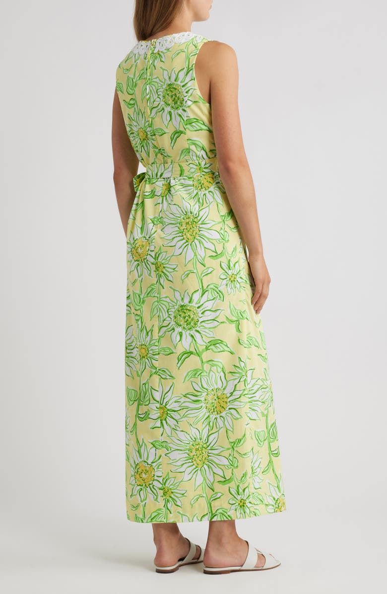 Lilly Pulitzer<sup>®</sup> Fresia Lace Detail Stretch Cotton Maxi Dress, Alternate, color, Limoncello Sunbelievable