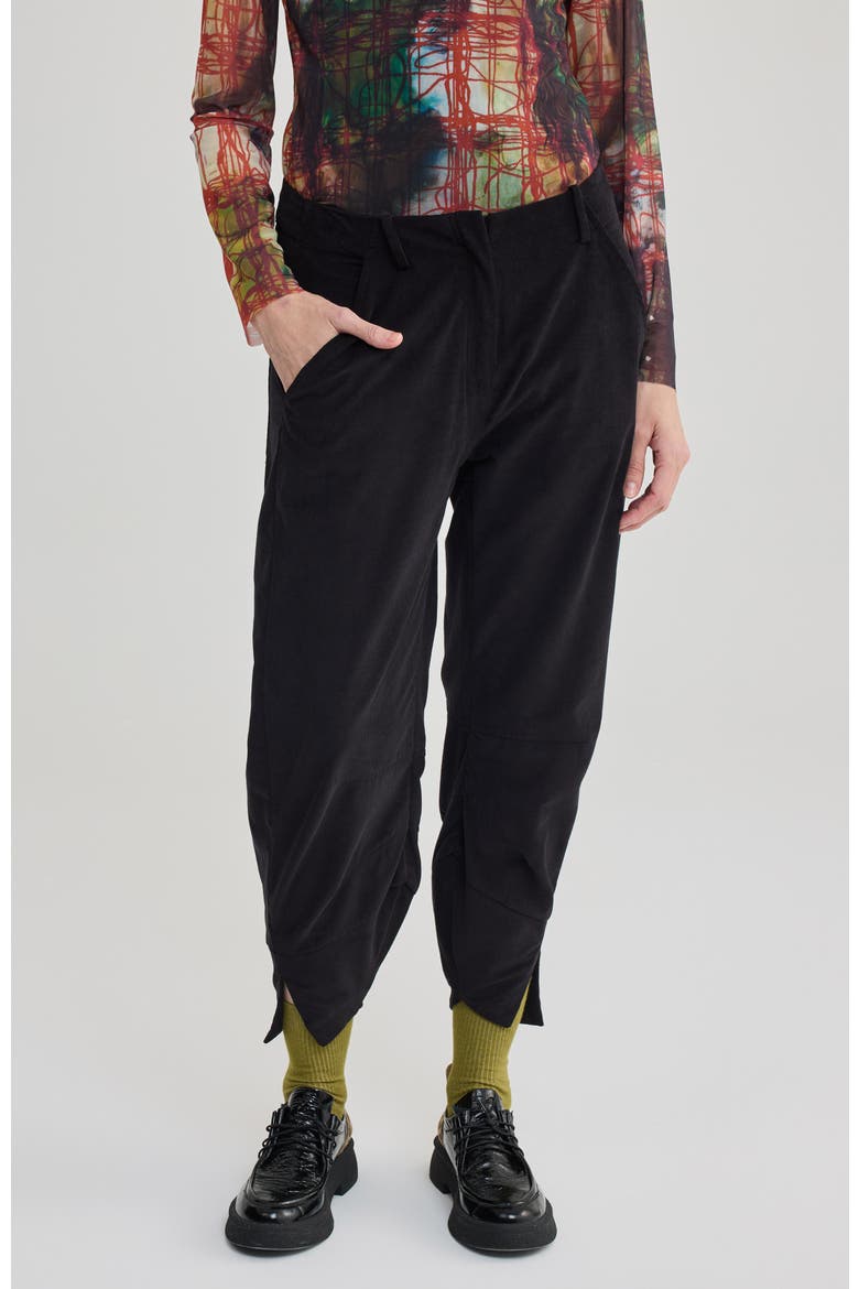 Zoe O-Shape Velvet Pants, Main, color, Black