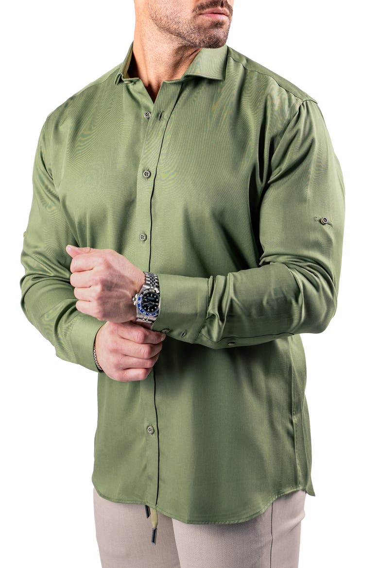 Berlin Resistance Button-Up Shirt, Alternate, color, GREEN