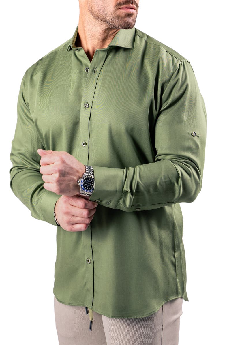 Maceoo Berlin Resistance Button-Up Shirt, Alternate, color, Green