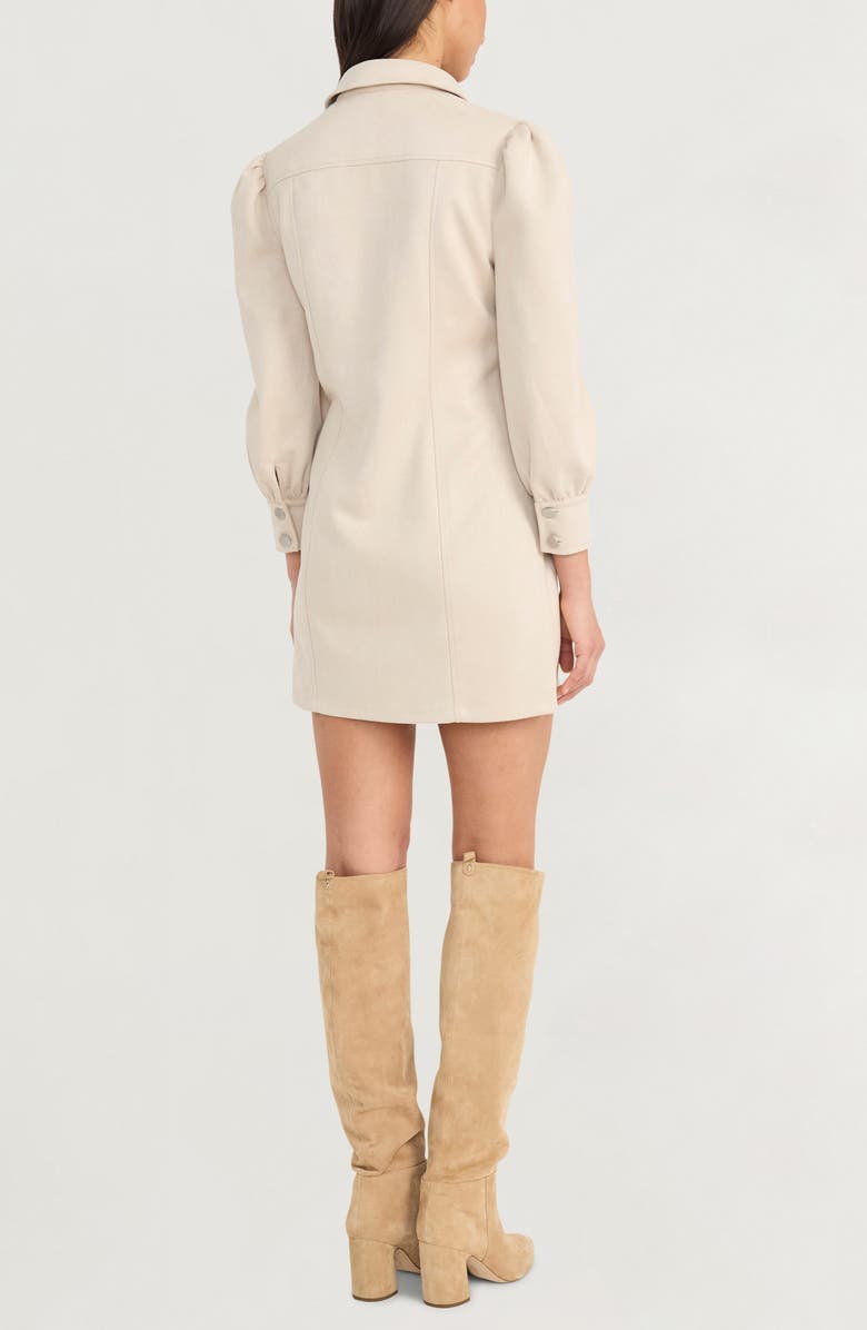 The Good Journey Long Sleeve Faux Suede Minidress, Alternate, color, French Oak