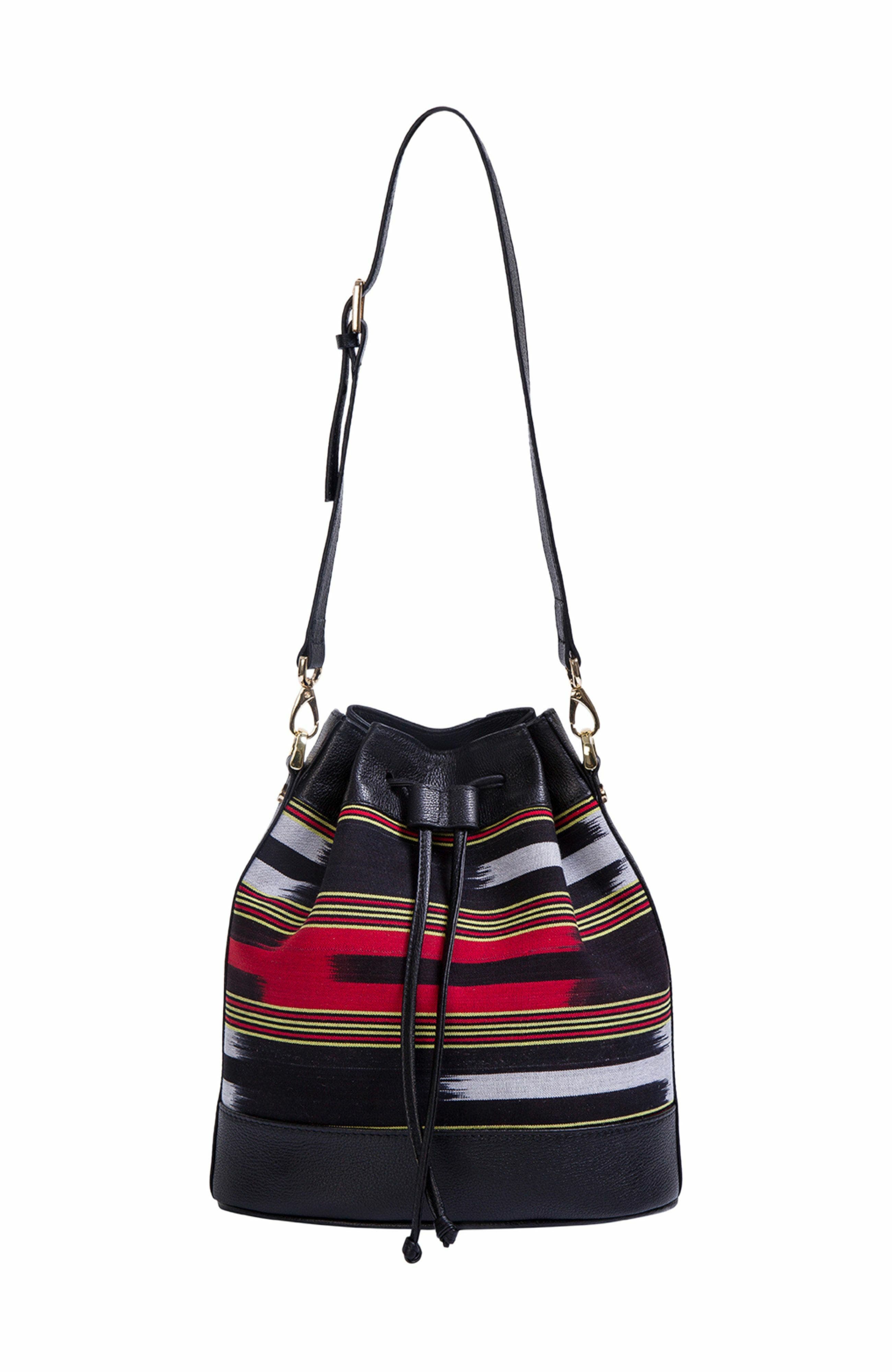 K'ai & Vrosi Leather & Fabric Pattern Convertible Bag, Alternate, color, 