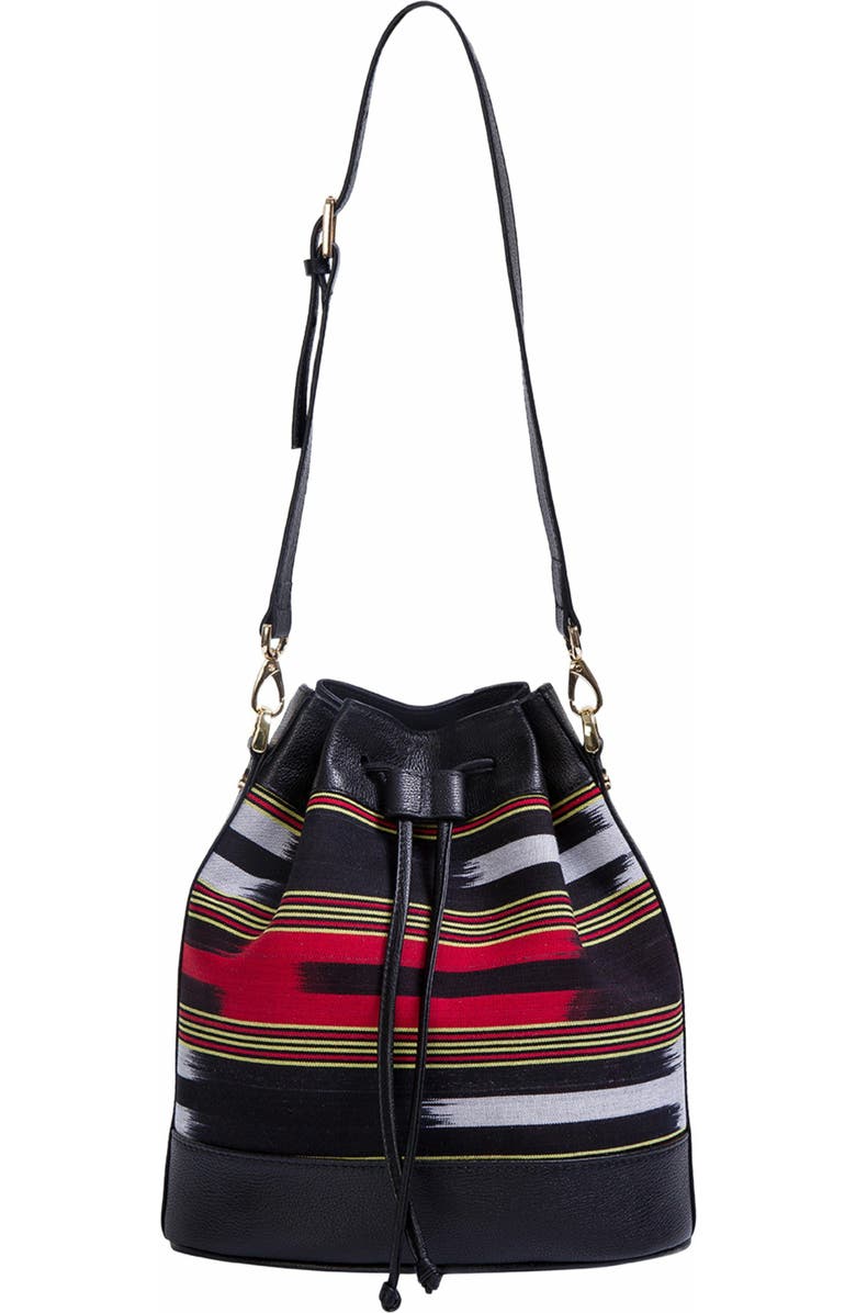 K'ai & Vrosi Leather & Fabric Pattern Convertible Bag, Alternate, color,