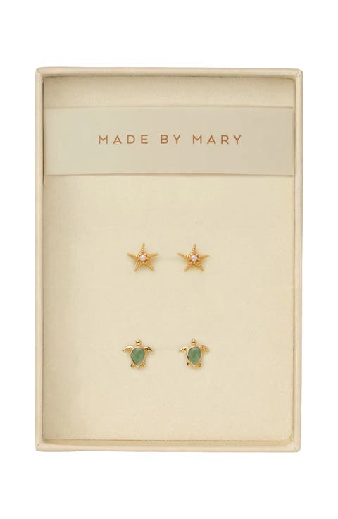 Low Tide Turtle Stud Earrings Set