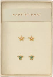 MADE BY MARY Low Tide Turtle Stud Earrings Set