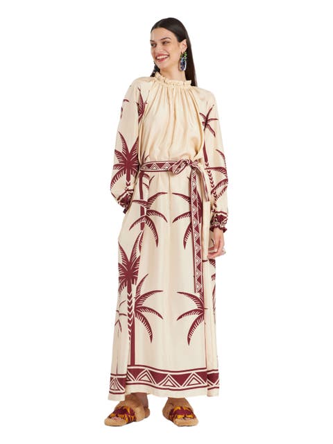 Cerere Dress Placée Date Palms Ivory