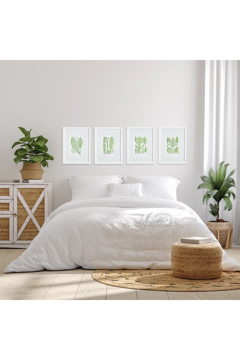 Assorted Leaf Prints Set of 4, Alternate, color, Green