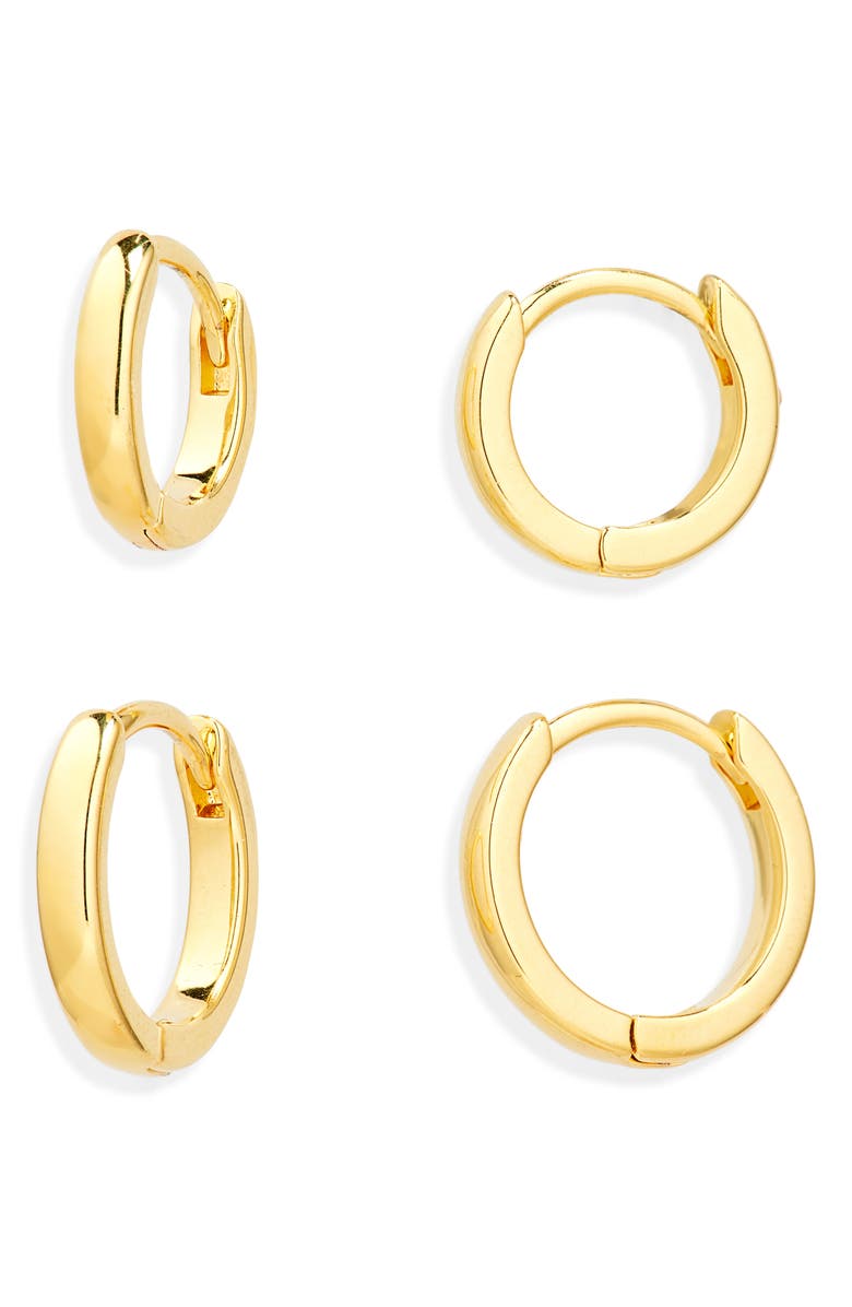 Nordstrom Skinny Huggie Hoop Earrings, Main, color, 14K Gold Plated