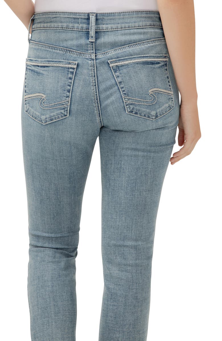 Silver Jeans Co. Suki Curvy Raw Hem Mid Rise Ankle Straight Leg Jeans, Alternate, color, Indigo