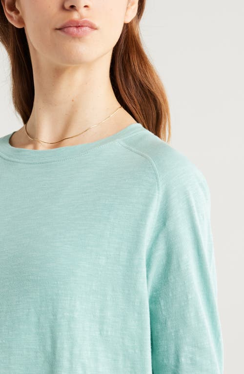 Zella Relaxed Washed 2.0 Long Sleeve Slub Tee In Blue