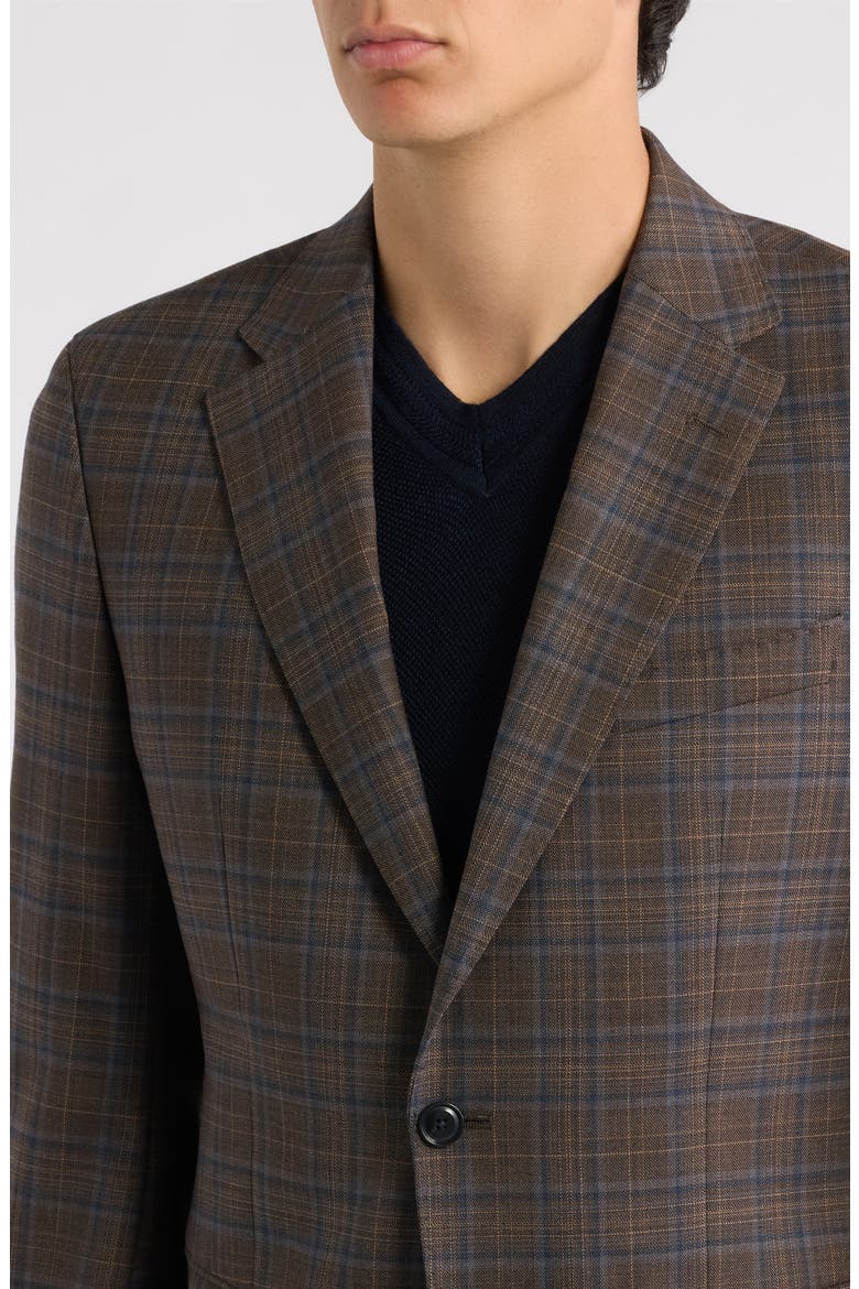 Hutson Plaid Wool Blend Sport Coat, Alternate, color, BROWN
