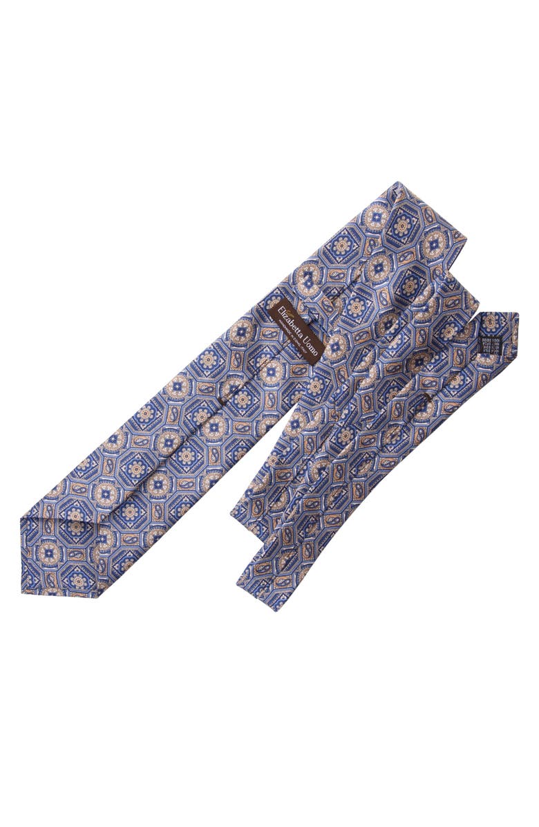 Elizabetta Mantova - Extra Long Printed Silk Tie for Men, Alternate, color, Blue