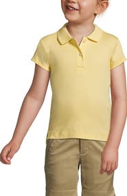 Lands' End School Uniform Girls Short Sleeve Feminine Fit Interlock Polo Shirt
