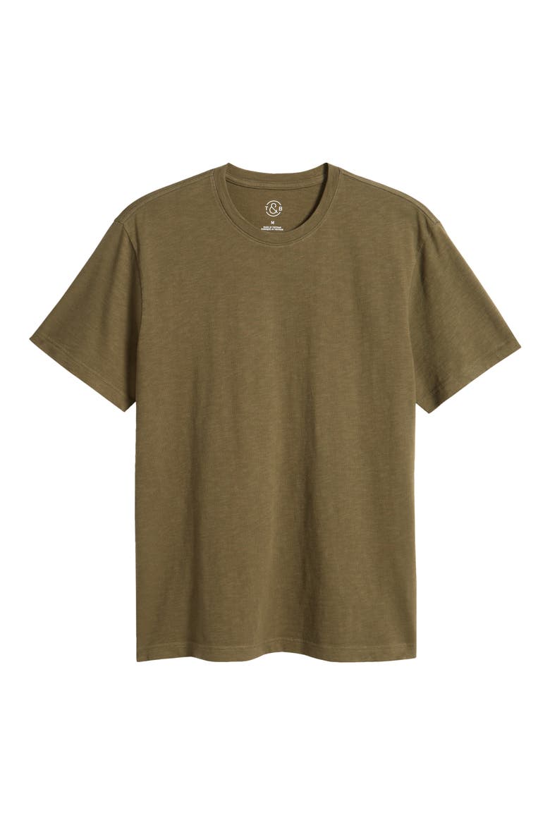 Lived In Slub Jersey Crewneck T-Shirt, Alternate, color, OLIVE NIGHT