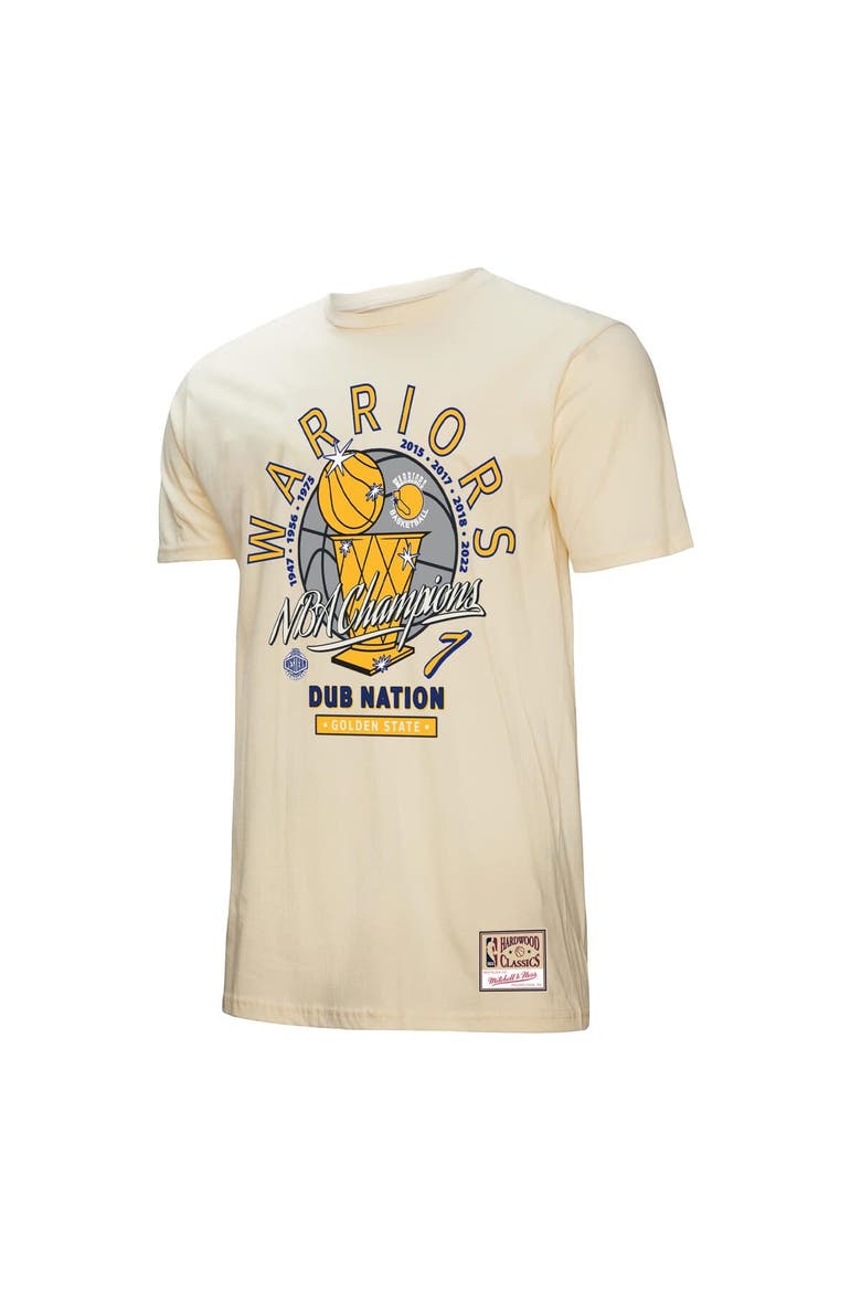 Men's Mitchell & Ness Cream Golden State Warriors Hardwood Classics Champions Vintage T-Shirt, Alternate, color, Cream