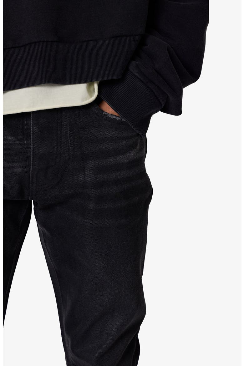 B729 Waxed Straight Leg Jeans, Alternate, color, BLACK