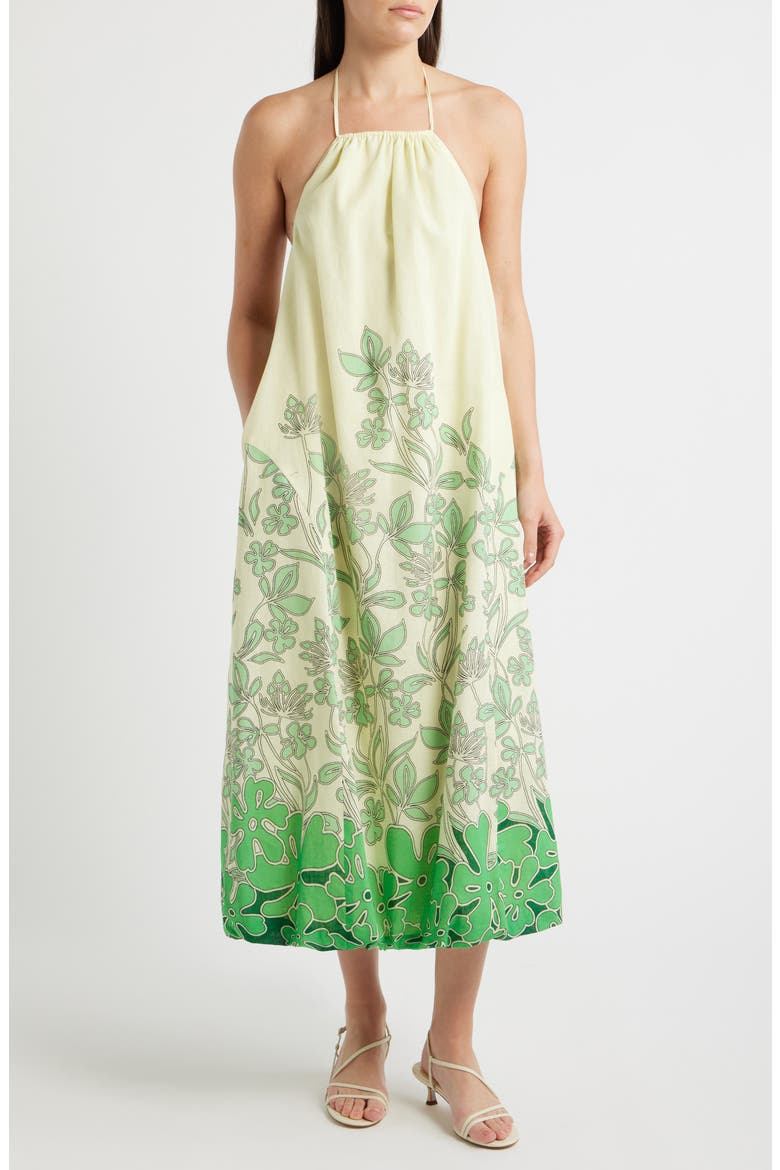 Dani Floral Print Midi Dress, Main, color, CREAM MULTI