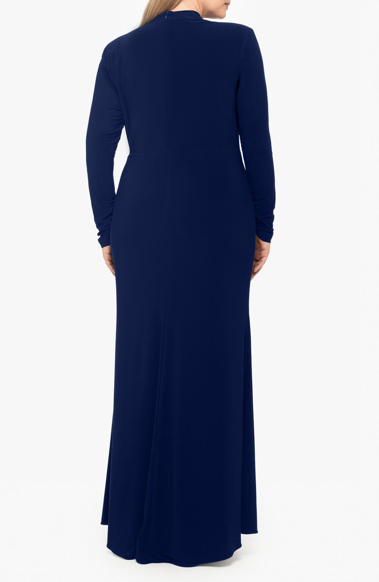 Betsy & Adam Long Sleeve Cowl Neck Gown, Alternate, color, 