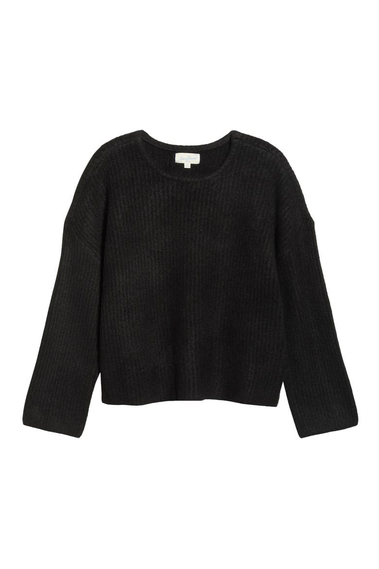 Aria Crewneck Sweater, Alternate, color, BLACK