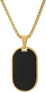 STEELTIME HMY JEWELRY Black Dog Tag Pendant Necklace