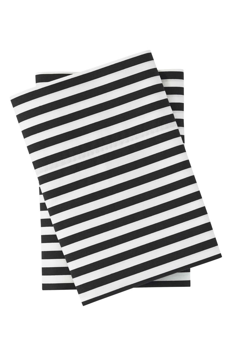 Marimekko Ajo 200 Thread Count Black Pillowcases, Main, color, 