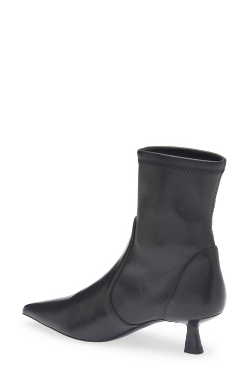 Stuart Weitzman Leather Ankle Boots Kitten Heel In Black